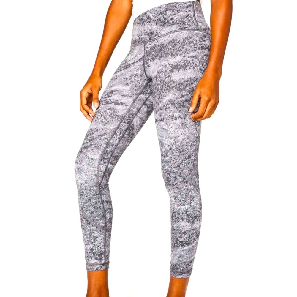 Lululemon Align Leggings. 25” Size 2 Gray Marble Ice Granite Gray